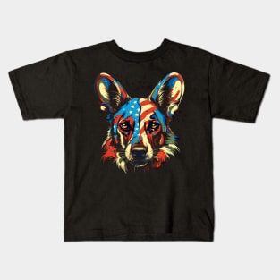 Patriotic African Wild Dog Kids T-Shirt